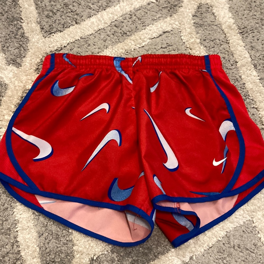 Nike youth M red white and blue dri fit shorts